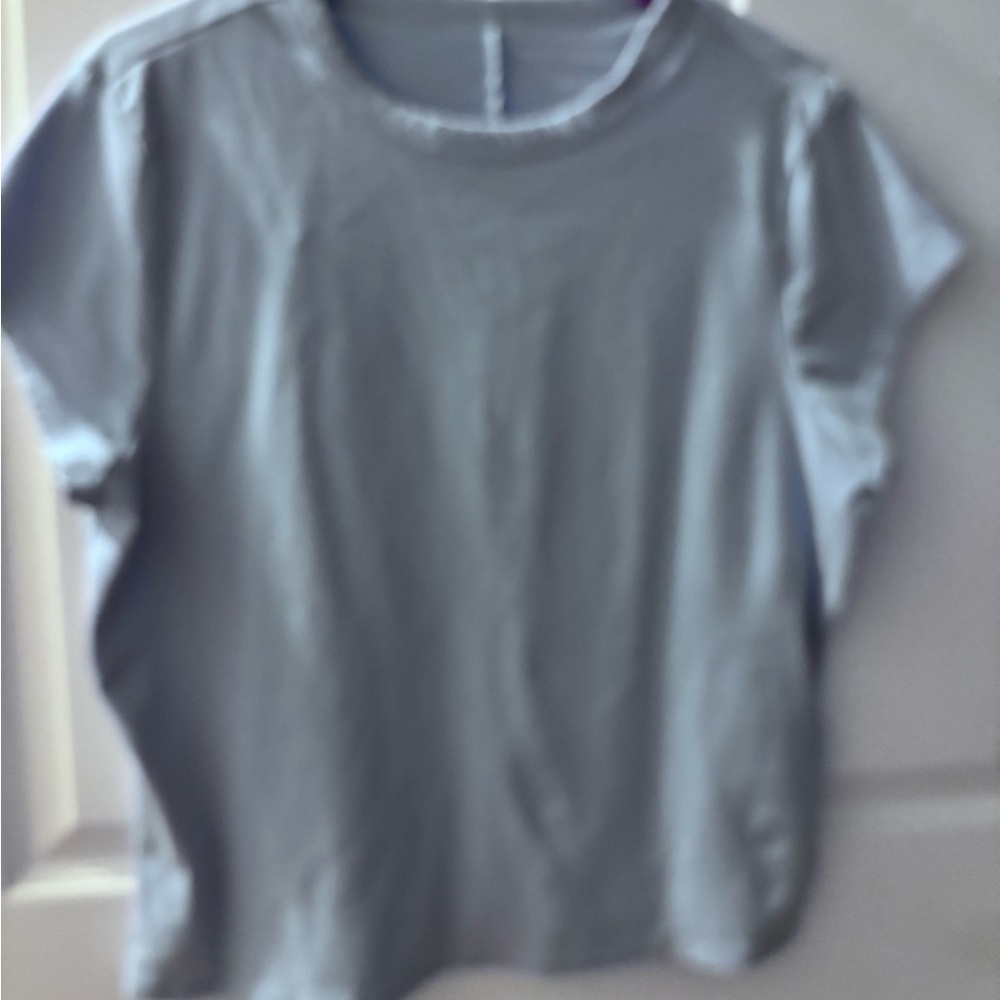 Light Blue Free Assembly Short Sleeve Top